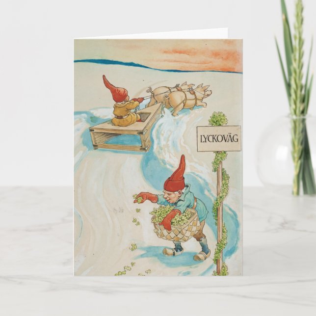 Vintage Christmas Card | Christmas Elf (Front)