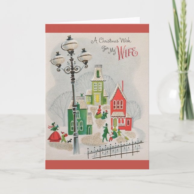 Vintage Christmas Card for Wife (Front)