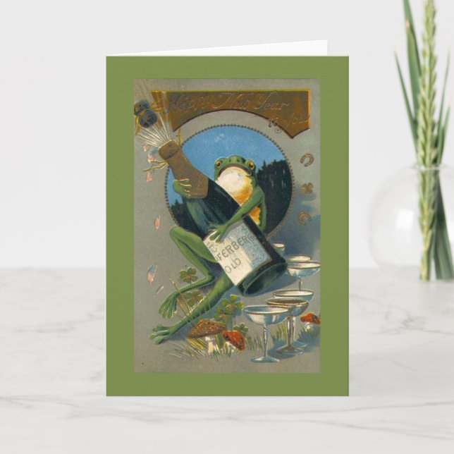 Vintage Christmas Card | Funny Happy New year (Front)