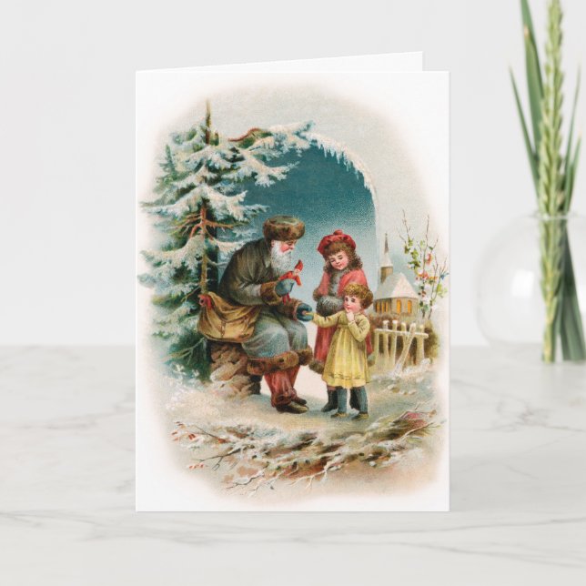 Vintage Christmas Card - German Santa (Front)
