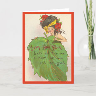 Vintage Christmas Card   Happy new year