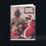 Vintage Christmas Card, Louis Wain Cats Holiday Card<br><div class="desc">Vintage Christmas Card featuring Louis Wain's anthropomorphic cats! Wain was famous for his artwork in the late 1800s which often depicted cats in human form. Perfect greeting card for cat lovers!</div>