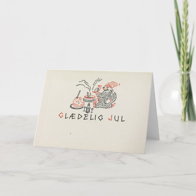 Vintage Christmas Card Norway | Glædelig Jul (Front)