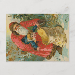 Vintage Christmas Card, Santa Claus, Naughty Child Postcard