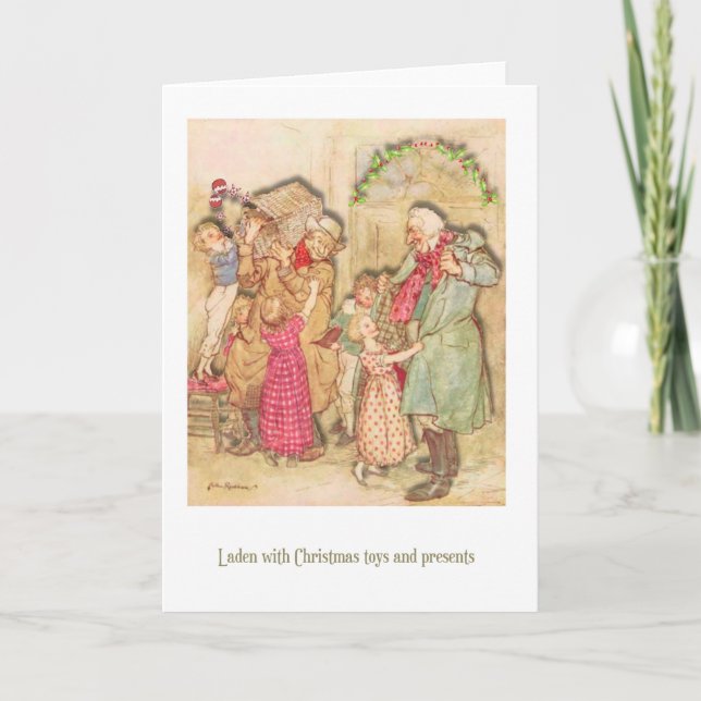 Vintage Christmas Card Scrooge (Front)