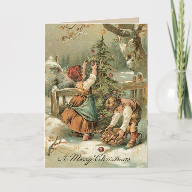 Vintage Christmas Card - Very sweet card (Front)