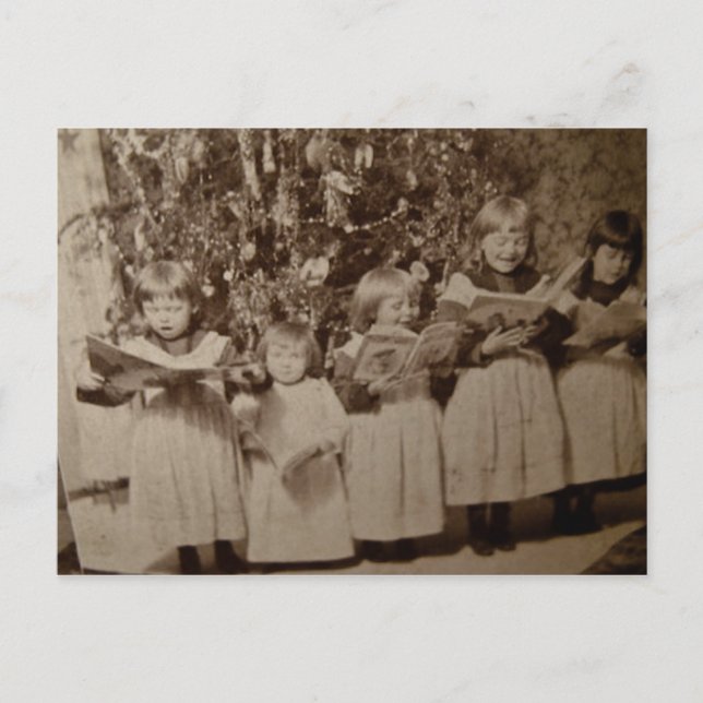 Vintage Christmas Carol Stereoview Card (Front)