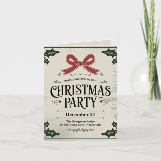 Vintage Christmas Carol-Themed Party  Invitation (Front)