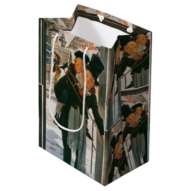 Vintage Christmas Carol Tiny Tim Bag (Front Angled)