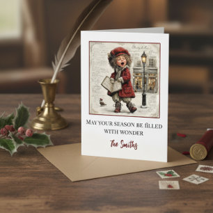 Vintage Christmas Caroler Holiday Card