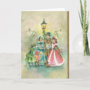 Vintage Christmas Carolers Holiday Card