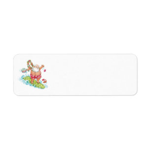 Vintage Christmas Cartoon Surfing Santa Claus