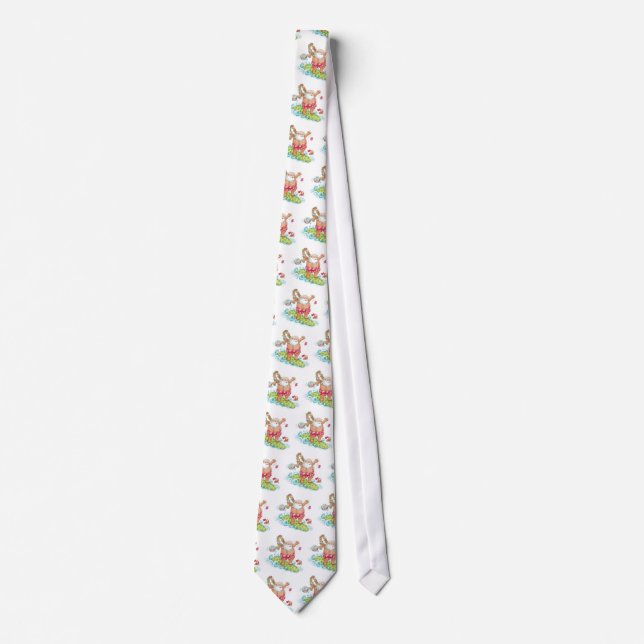 Vintage Christmas Cartoon Surfing Santa Claus Tie (Front)