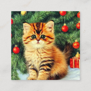 Vintage Christmas Cat Enclosure Card