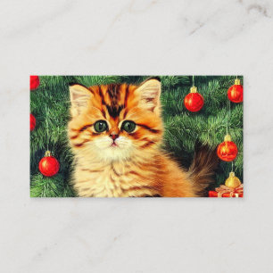 Vintage Christmas Cat Enclosure Card