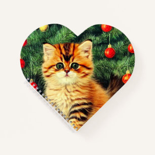 Vintage Christmas Cat Notebook