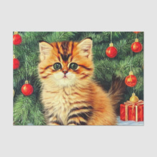 Vintage Christmas Cat Tissue Paper