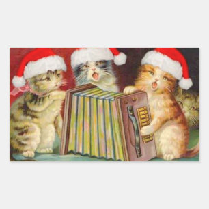 Vintage Christmas Cats Sticker