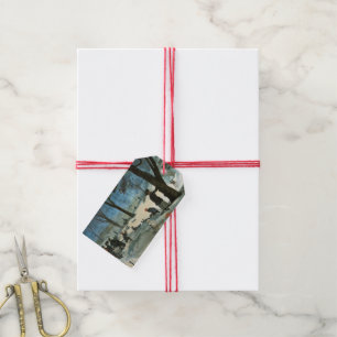 Vintage Christmas, Central Park in Winter Glackens Gift Tags