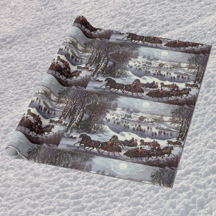 Vintage Christmas, Central Park in Winter Wrapping Paper