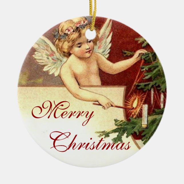 Vintage Christmas Ceramic Ornament (Front)