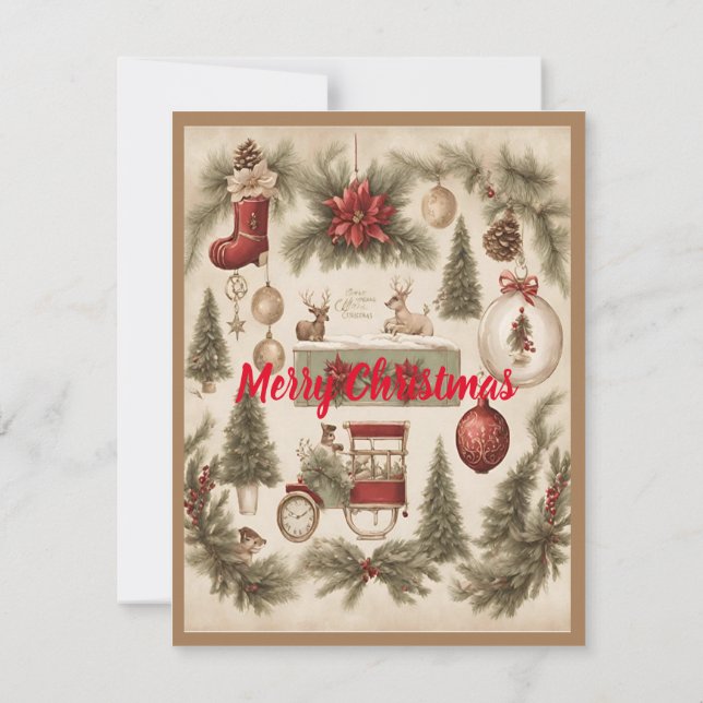 Vintage Christmas Charm Invitation (Back)