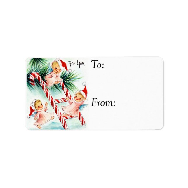Vintage Christmas Cherubs Gift Tag (Front)