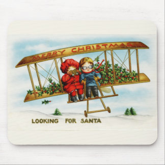 Vintage Christmas Children Looking For Santa Mouse Pad