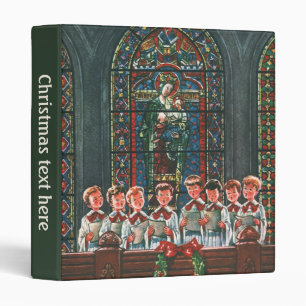 Vintage Christmas Children Singing Choir in Church Binder