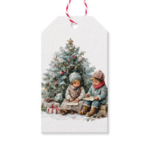 Vintage Christmas Children Watercolor