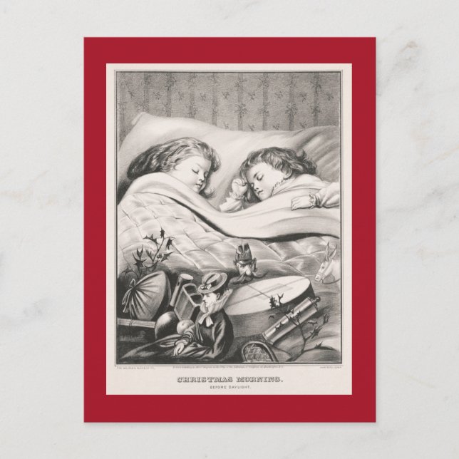 VINTAGE CHRISTMAS  : CHRISTMAS MORNING 1871 POSTCA POSTCARD (Front)