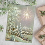 Vintage Christmas Church Winter Holiday Card<br><div class="desc">Beautiful Vintage Christmas people going to church winter snow scene. Perfect addition to your vintage collection or great for sending out to family and friends for the holiday season. This can be transferred to other products including a folded holiday card.</div>