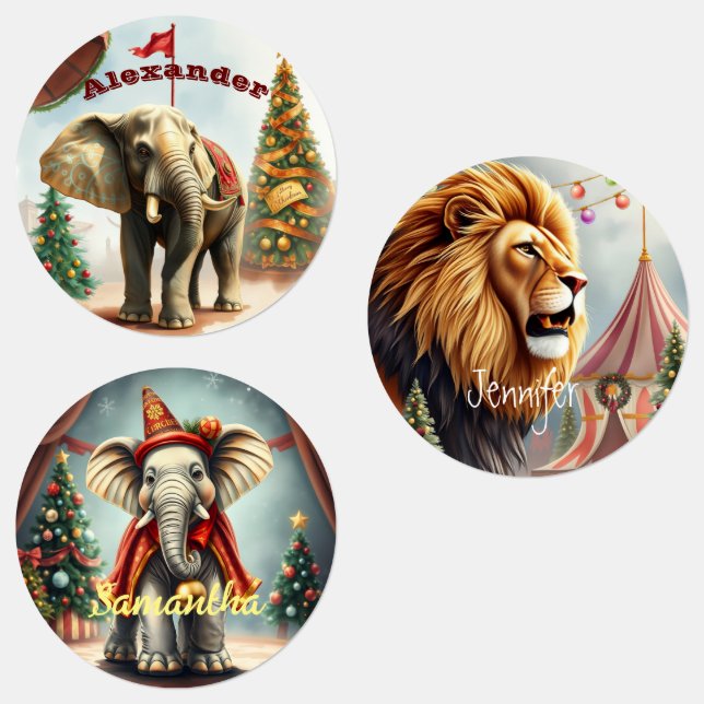 Vintage Christmas Circus Gift Tags (Group)