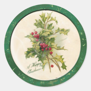 Vintage Christmas Classic Round Sticker