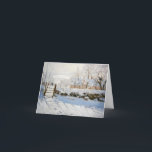 Vintage Christmas, Claude Monet's The Magpie  Holiday Card<br><div class="desc">Claude Monet's The Magpie (1868–1869) ,  retro design. Personalize with your own text and name. Vintage style landscape.</div>