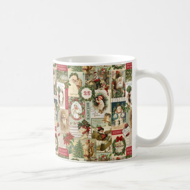VINTAGE CHRISTMAS COLLAGE COFFEE MUG (Right)