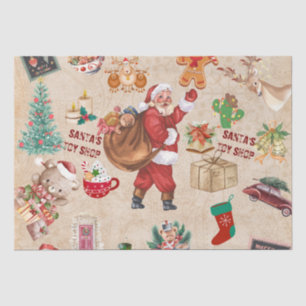Vintage Christmas Collage Decoupage Tissue Paper
