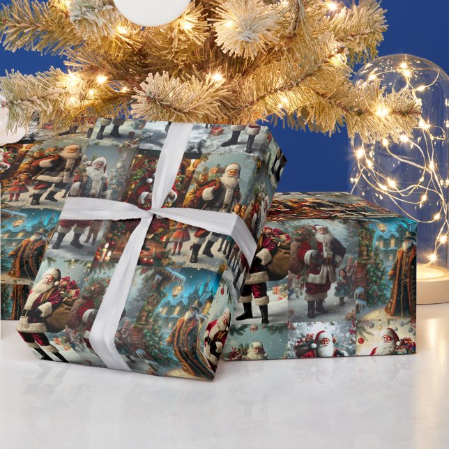 Vintage Christmas Collage | Retro Holiday Gift  Wrapping Paper (Holidays)