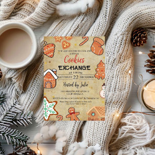 Vintage Christmas Cookie Exchange Christmas Party  Invitation