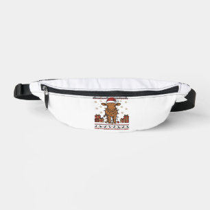 Vintage Christmas Cow Holiday Vector Shirt Design_ Fanny Pack