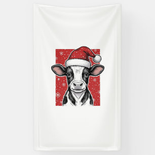 Vintage Christmas Cow Santa Hat Holiday Shirt (2)_ Banner