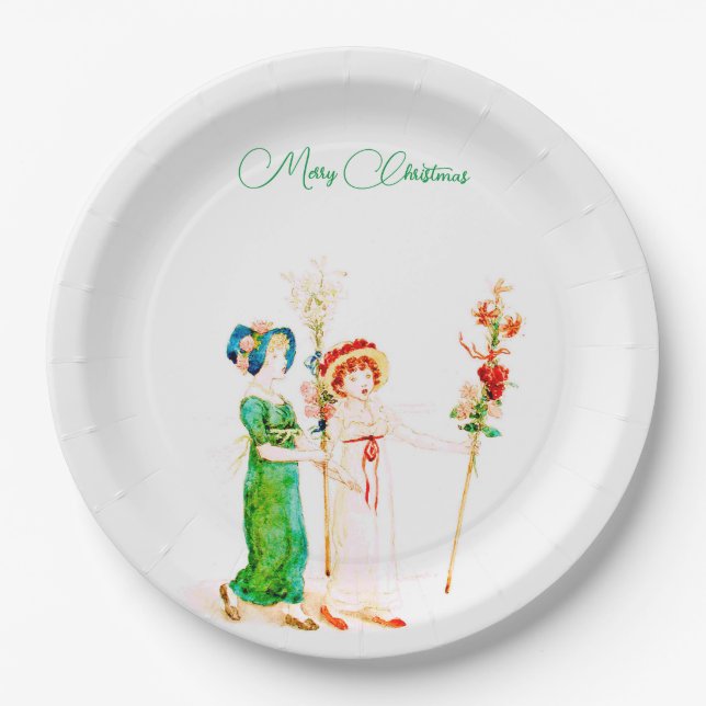 Vintage Christmas custom  Paper Plate (Front)
