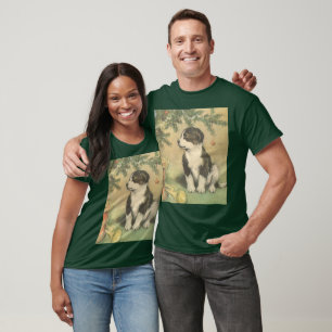 Vintage Christmas, Cute Puppy Under Christmas Tree T-Shirt