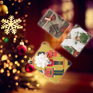 Vintage Christmas Decor Wrapping Paper Sheet