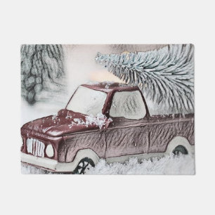 Vintage Christmas Decorations Ornaments   Doormat