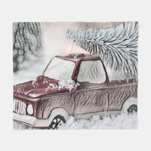 Vintage Christmas Decorations Ornaments   Fleece Blanket