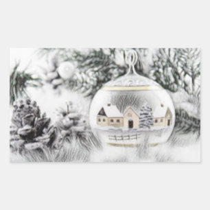 Vintage Christmas Decorations Ornaments Sticker