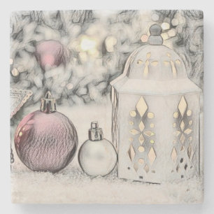 Vintage Christmas Decorations Ornaments Stone Coa Coaster
