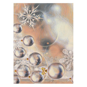 Vintage Christmas Decorations Ornaments   Tablecloth