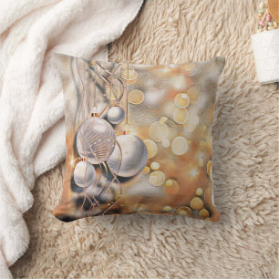 Vintage Christmas Decorations Ornaments Throw Pil Throw Pillow